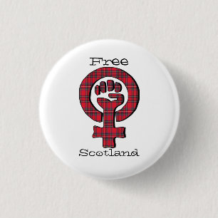 Schottischer Tartan Indy feministisches Symbol Button