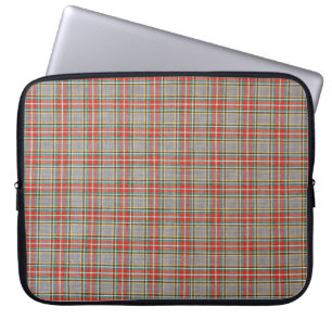 Schottischer Tartan: rot-grün-gelbes Muster. Laptopschutzhülle