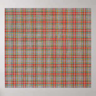 Schottischer Tartan: rot-grün-gelbes Muster. Poster