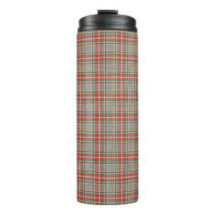 Schottischer Tartan: rot-grün-gelbes Muster. Thermosbecher
