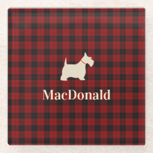 Schottischer Tartan Scotty   personalisiert Glasuntersetzer