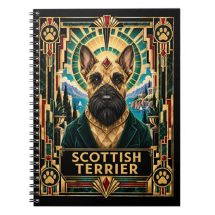 Schottischer Terrier, Art Deco Hund Notizblock