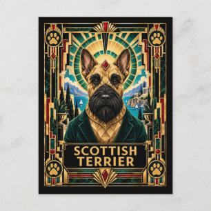 Schottischer Terrier, Art Deco Hund Postkarte