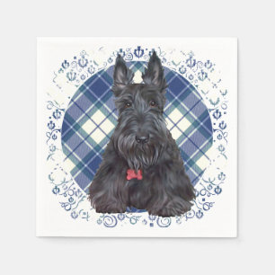 Schottischer Terrier auf Tartan Serviette