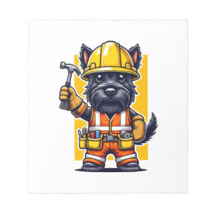 Schottischer Terrier Bauarbeiter Notizblock