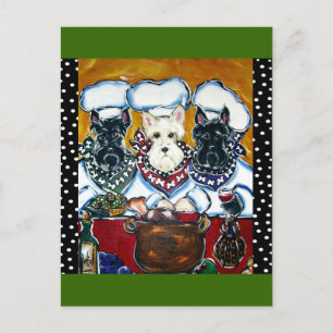 Schottischer Terrier Chefs Postkarte