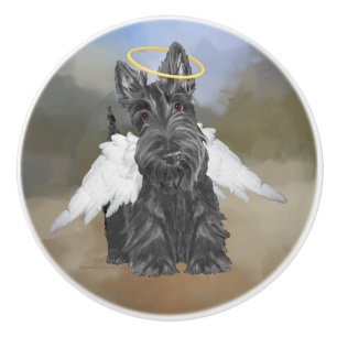 Schottischer Terrier Engel Keramikknauf