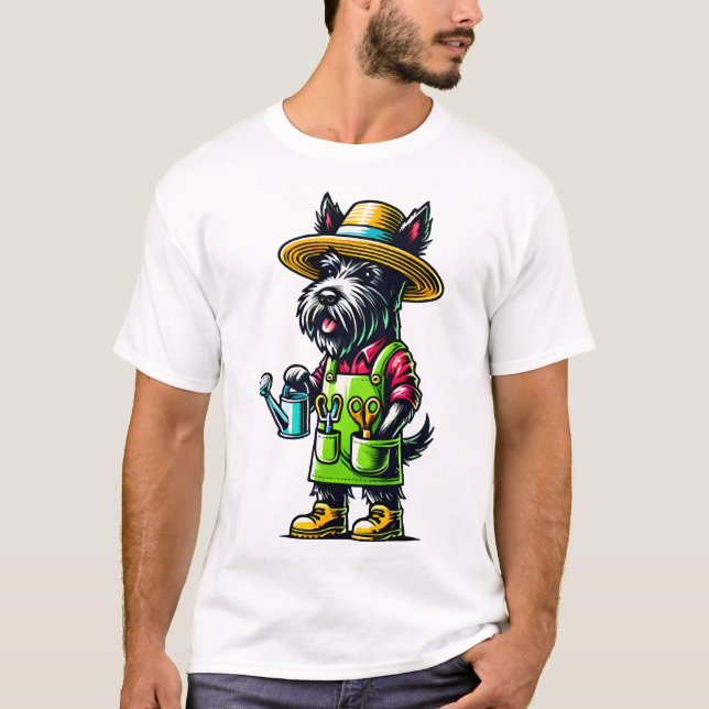 Schottischer Terrier Gärtner Kopie T-Shirt (Vorderseite)