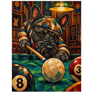Schottischer Terrier, geometrisches Mosaik Postkarte