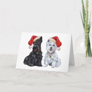 Schottischer Terrier Grußkarte Feiertagskarte