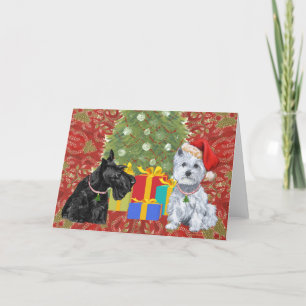Schottischer Terrier-Grußkarte Feiertagskarte