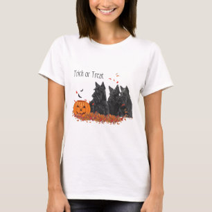 Schottischer Terrier Herbstliche Saisonale Gestalt T-Shirt