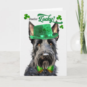 Schottischer Terrier Hund Glücklicher St. Patrick' Feiertagskarte