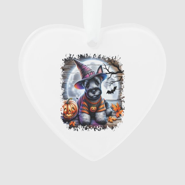 Schottischer Terrier Hund Halloween Ornament (Vorderseite)