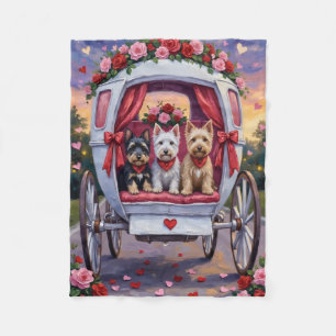 Schottischer Terrier Hund Valentinstag Fleecedecke