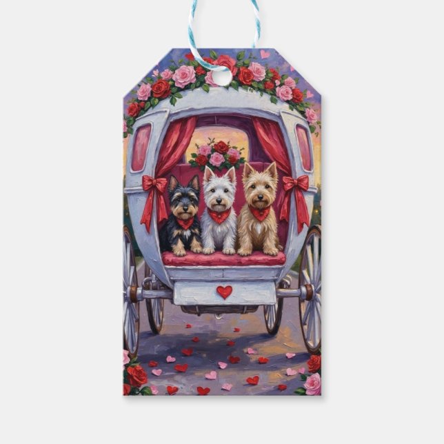 Schottischer Terrier Hund Valentinstag  Geschenkanhänger (Vorderseite)
