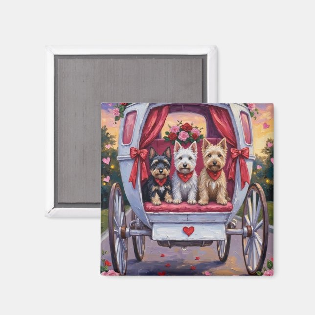 Schottischer Terrier Hund Valentinstag  Magnet (Vorderseite/Rückseite)