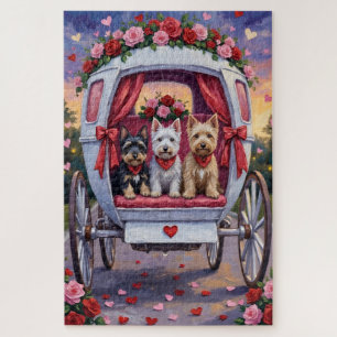 Schottischer Terrier Hund Valentinstag Puzzle