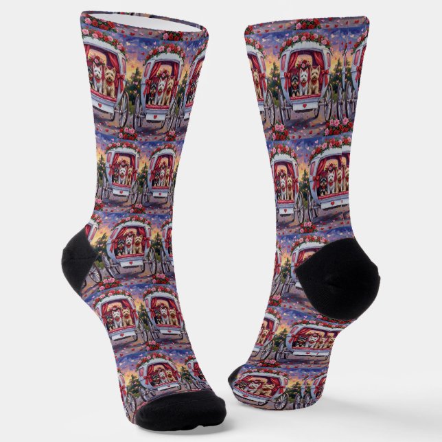 Schottischer Terrier Hund Valentinstag  Socken (Gewinkelt)