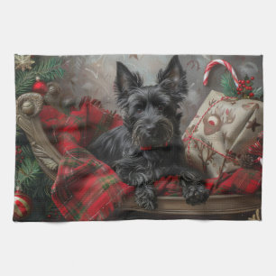 Schottischer Terrier Hund Weihnachtsfestlich Geschirrtuch