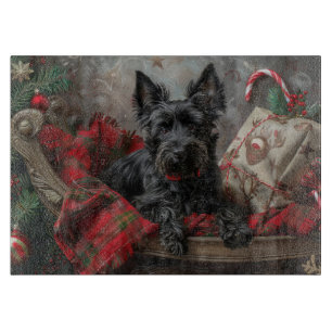 Schottischer Terrier Hund Weihnachtsfestlich Schneidebrett
