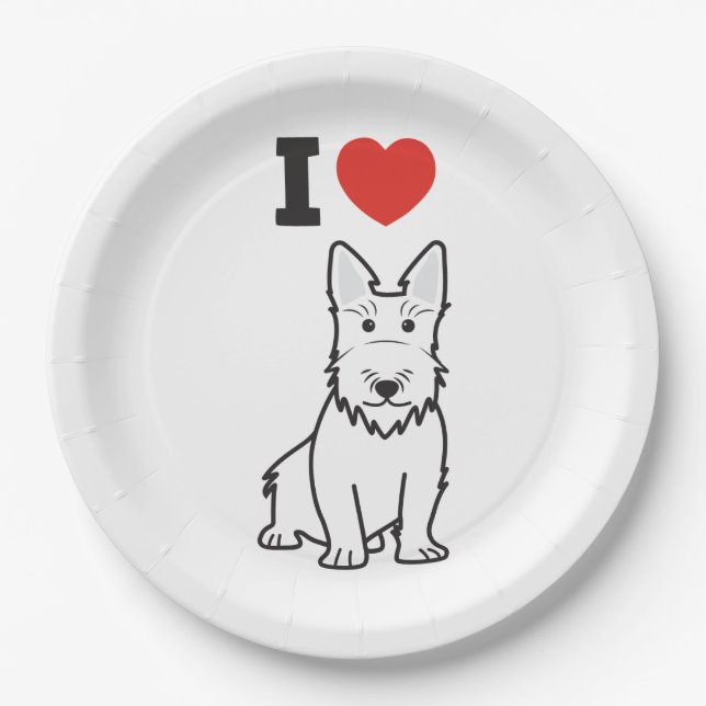 Schottischer Terrier-HundeCartoon Pappteller (Vorderseite)