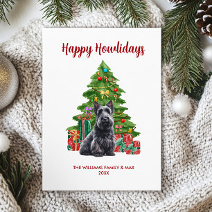Schottischer Terrier-Hundefamilien-Weihnachten Feiertagskarte