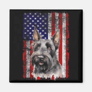 Schottischer Terrier-Hundefan Flagge 4. Juli Magnet