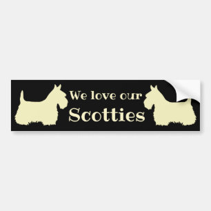 Schottischer Terrier, ich liebe meine Scotties, 2 Autoaufkleber