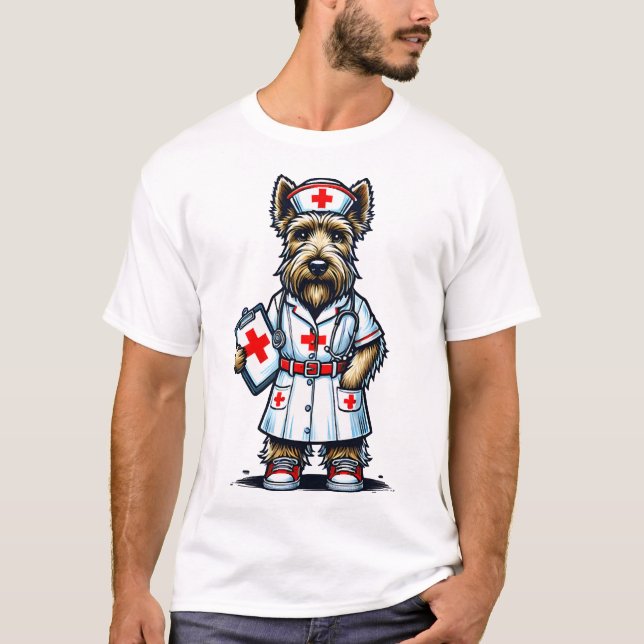 Schottischer Terrier Krankenpfleger T-Shirt (Vorderseite)