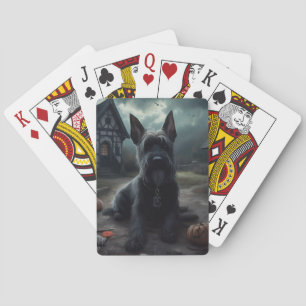 Schottischer Terrier Kürbisse Halloween Gruselig Spielkarten