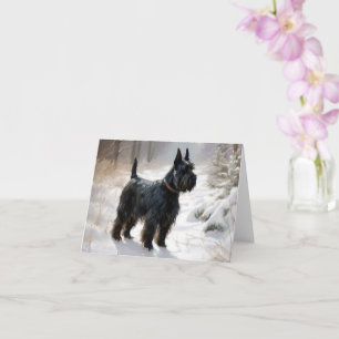 Schottischer Terrier Lass es schneien Weihnachten Karte