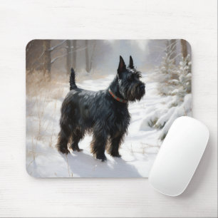 Schottischer Terrier Lass es schneien Weihnachten Mousepad