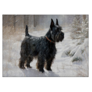 Schottischer Terrier Lass es schneien Weihnachten Schneidebrett
