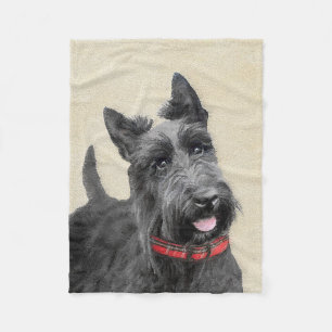 Schottischer Terrier-Malerei - Süße originelle Hun Fleecedecke