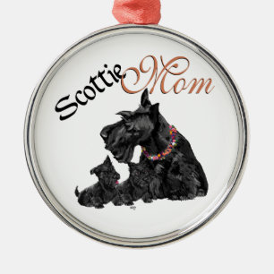 Schottischer Terrier-Mama & Welpen Ornament Aus Metall