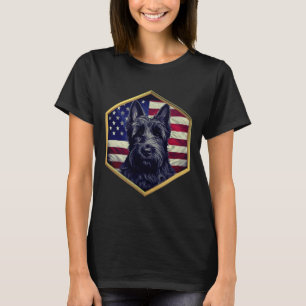 Schottischer Terrier mit amerikanischer Flagge Gol T-Shirt
