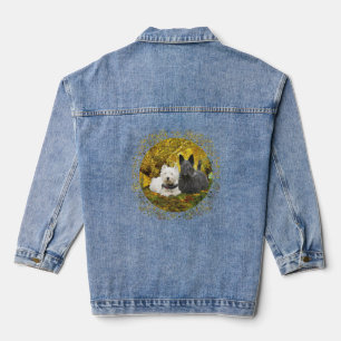 Schottischer Terrier mit Westie Jeansjacke