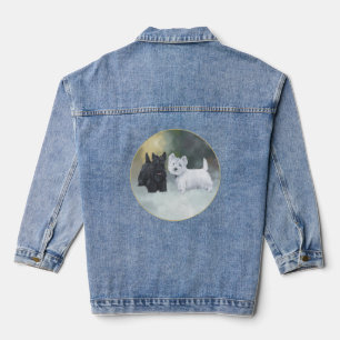 Schottischer Terrier mit Westie Jeansjacke