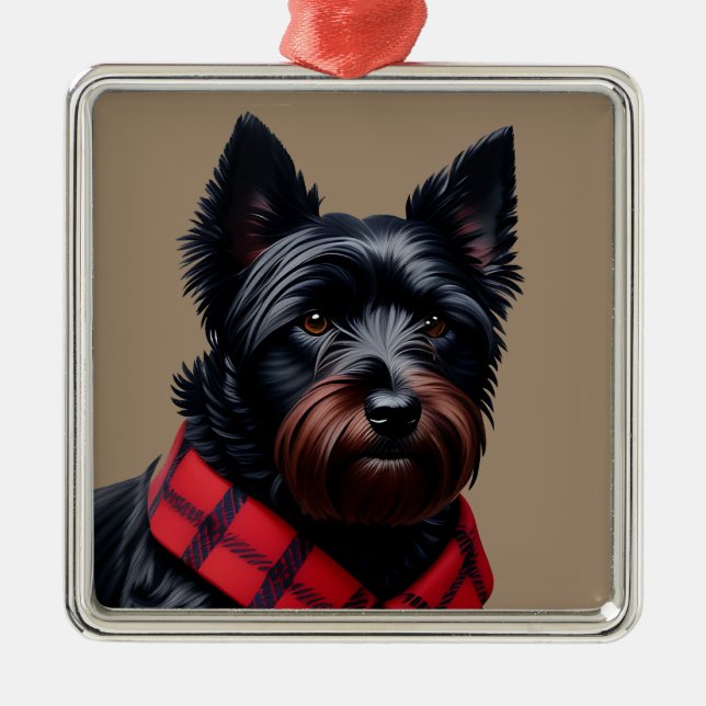 Schottischer Terrier Ornament Aus Metall (Vorne)