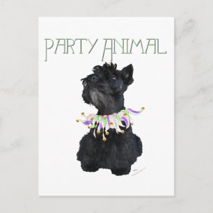 Schottischer Terrier Party Animal Einladungspostkarte