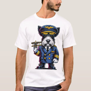 Schottischer Terrier-Pilot T-Shirt