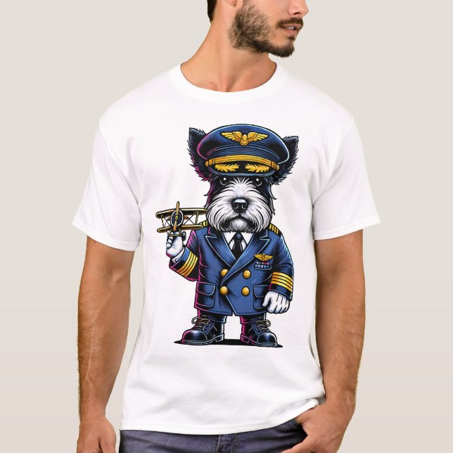 Schottischer Terrier-Pilot T-Shirt (Vorderseite)