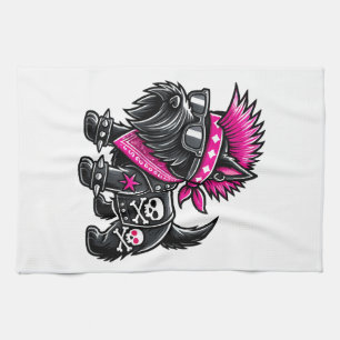 Schottischer Terrier Punk-Musik Geschirrtuch