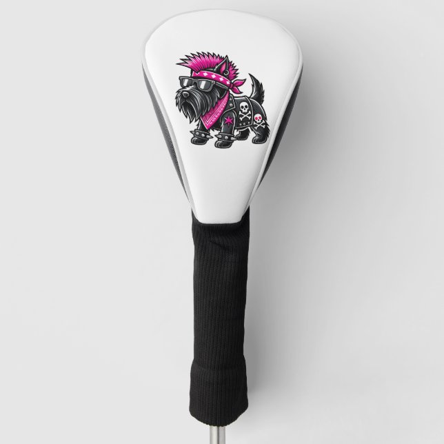 Schottischer Terrier Punk-Musik Golf Headcover (Vorderseite)
