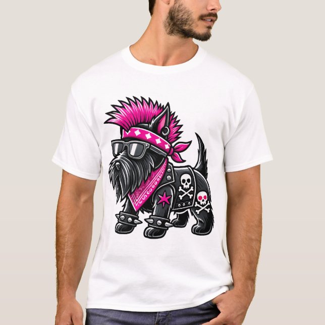 Schottischer Terrier Punk-Musik T-Shirt (Vorderseite)