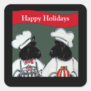 Schottischer Terrier Quadratischer Aufkleber