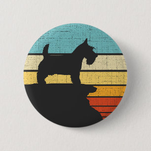 Schottischer Terrier Retro Vintage Scottie Hund We Button