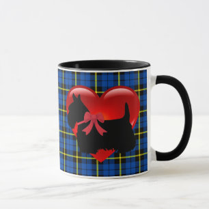 Schottischer Terrier, rotes Herz/Liebe Helles blau Tasse