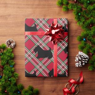 Schottischer Terrier Rotkariertes Geschenkpapier